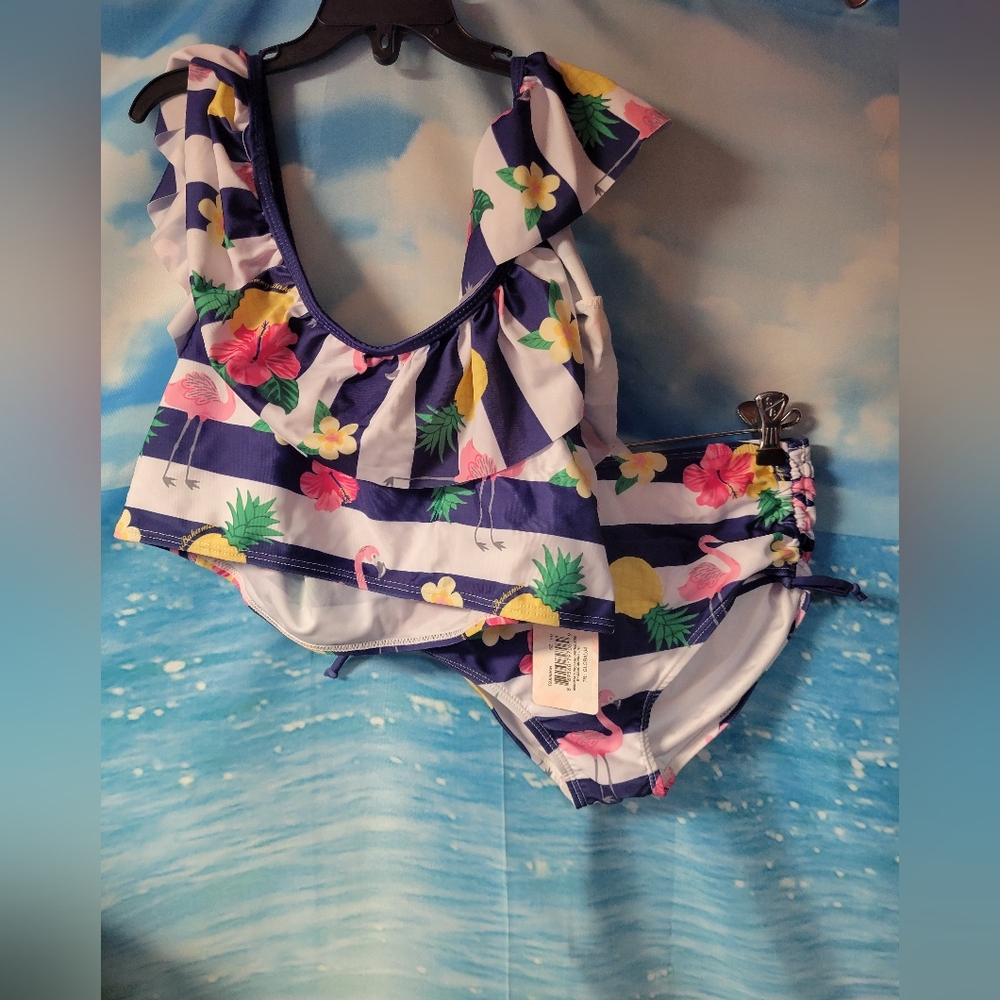 Tommy Bahama NWT 2 Piece Youth Swimsuit Bikini Size 14